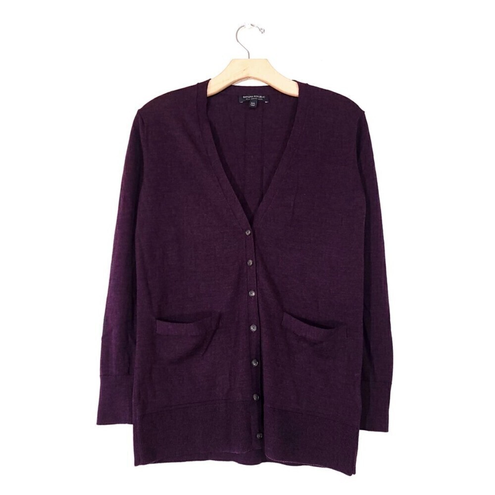 NEW Banana Republic 100% Merino Wool Boyfriend Cardigan Button Down Sweater XXS